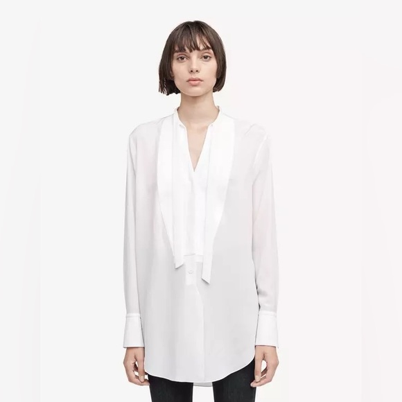 rag & bone Tops - NWT Rag & Bone SILK White FRIDA TUX BLOUSE Sz M